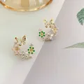 Boucles d'oreilles coréennes en forme de papillon pour femmes bijoux de mode en Zircon AAA Bling