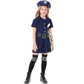 Umorden-Interrupteur Costume de Police Bleu pour Enfant Uniforme de Cosplay pour Fille Déguisement