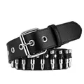 Ceinture de taille en simili cuir pour femmes et hommes Punk bullet Rivet clouté Hip Hop Rivet