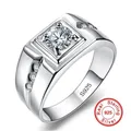 Bague en argent regardé 925 pour hommes pierre CZ AAA fiançailles bague de mariage bijoux de