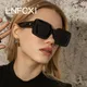 Linverser CXI-Lunettes de soleil carrées vintage pour femmes lunettes de soleil miroir noires