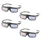 RF 3D Glasses, Active Shutter RF 3D Glasses Rechargeable Suitable for RF 3D TV Projectors, RF 3D Eyewear for Sony Epson Toshiba Sharp, Compatible with TDG-BT500A, SSG-5100GB, AN3DG40, Pack of 4