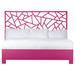 David Francis Furniture Tiffany Low Profile Standard Bed Wood/Wicker/Rattan in Pink | 60 H x 80 W x 85 D in | Wayfair B4305BED-K-S139