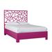 David Francis Furniture Tiffany Low Profile Standard Bed Wood/Wicker/Rattan in Pink | 60 H x 63 W x 85 D in | Wayfair B4305BED-Q-S139