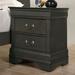 Canora Grey 1Pc Nightstand Cherry Finish Louis Philippe English Dovetail Construction Antique Nickle Hanging Pulls Wood in Gray | Wayfair