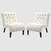 Slipper Chair - Winston Porter Detric 26.7" Wide Tufted Velvet Slipper Chair Velvet in White | 33.5 H x 26.7 W x 36.6 D in | Wayfair