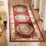 White 72 x 27 x 0.45 in Area Rug - Fleur De Lis Living Kinnison Floral Machine Woven Runner 2'3" x 6' Area Rug in Red/Ivory | Wayfair