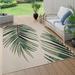 Green 91 x 63 x 0.24 in Area Rug - Beachcrest Home™ Vern Floral Palm Leaf Rug Tropical Design For Indoor & Outdoor Flatweave In, | Wayfair