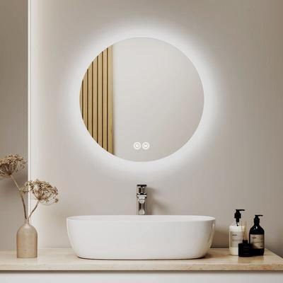 S'AFIELINA LED Badspiegel Rund Badezimmerspiegel Wandspiegel mit Touch-Schalter,3 Lichtfarbe