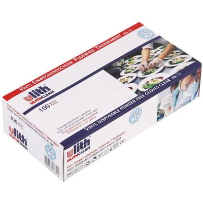 Ulith - Vinyl Einweghandschuhe Gr.M (7-8) transparent 100 Stück Schutzhandschuhe