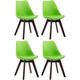 Lot de 4 chaises de salle à manger Borneo V2 en similicuir Vert Noyer