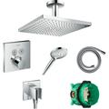 Lot robinet douche encastré thermostatique Hansgrohe Douche de tête Raindance e 3 jets + Douchette