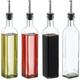 Lot de 4 bouteilles avec bec doseur, pour huile et vinaigre, pour la cuisine, 500 ml, en verre,