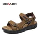 DEKABR – sandales d'été classiques en cuir véritable pour hommes chaussures d'extérieur légères et