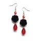 Boucles d'oreilles roses noires avec perles rouges bijoux Rockabilly cadeau Leon romantique pour