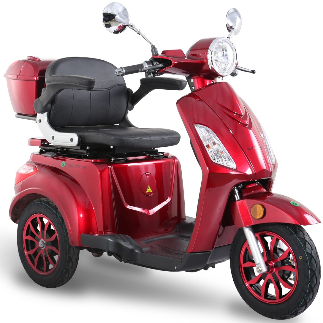 Elektromobil GREENSTREET "E-Mover", rot (weinrot), ElektromobileB:68cm H:111cm L:155cm, inkl. Topcase, B:68cm H:111cm L:155cm Image