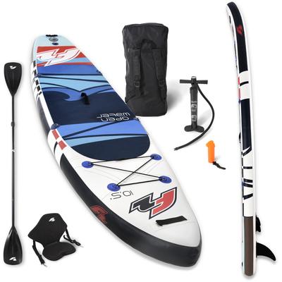 SUP-Board F2 "Open Water mit Sitz + Wendepaddel" Wassersportboards Gr. 10,5 320 cm, blau Stand Up Paddle