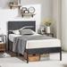 VECELO Queen Size Bed Industrial Platform Bed Frame with Wood Headboard,Easy Set up