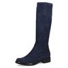 Schlupfstiefel CAPRICE, Damen, Gr. 40, XS-Schaft, blau (dunkelblau), Textil, unifarben, klassisch, Schuhe, Blockabsatz, Langschaftstiefel in klassischer Linie, XS Schaft
