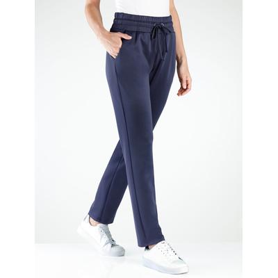 Schlupfhose CLASSIC BASICS, Damen, Gr. 44, Normalgrößen, blau (nachtblau), 95% Polyester, 5% Elasthan, unifarben, lang, Hosen Image