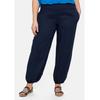 Schlupfhose SHEEGO "Große Größen", Damen, Gr. 50, Normalgrößen, blau (marine), Obermaterial: 100% Viskose, unifarben, casual, lang, Hosen, mit breitem, elastischen Bund