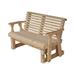 Amish Casual Heavy Duty 800 Lb Roll Back Treated Porch Outdoor Glider Bench, 5ft in Brown | 34 H x 62.75 W x 27 D in | Wayfair CAF-013-15