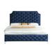 House of Hampton® Destinei Panel Upholstery Platform Bed Wood & /Upholstered/Velvet in Blue | 61 H x 70 W x 85 D in | Wayfair