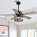 Mercer41 52" Monson 5-Blade Crystal Indoor Ceiling Fan w/ Remote Control & Light Kit Included in Black | 23.6 H x 11.8 W x 11.8 D in | Wayfair
