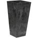 Ivy Bronx Artstone Ella Tall Square Planter, Grey -13.5" Stone, Rubber in Black | 13.5 H x 7.5 W x 7.5 D in | Wayfair