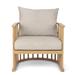 Barrel Chair - Birch Lane™ Kathy 30.5" W Barrel Chair Wood/Cotton in White/Brown | 37.2 H x 30.5 W x 30.1 D in | Wayfair