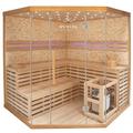 Mila XL DELUXE Traditionalle Sauna Indoor mit Natursteinwand