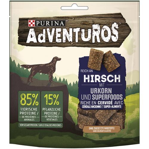 12x90g Reich an Hirsch mit Urkorn AdVENTuROS Hundesnacks - 6 + 6 gratis!