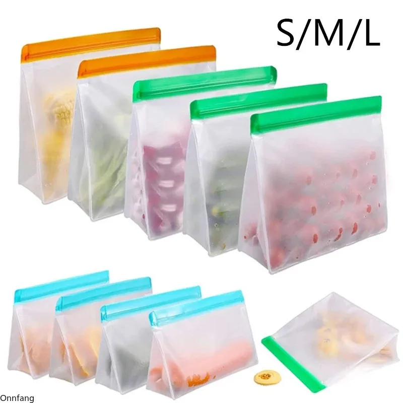 Sac de stockage des aliments, mise à niveau, étanche, Top debout, congélateur réutilisable, Sandwich, fermeture éclair, sac en Silicone, conservation des aliments