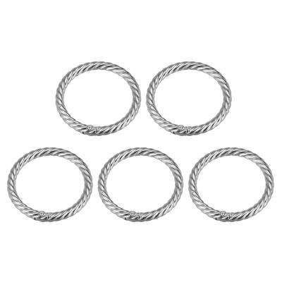 Purse Strap Rings, 5Pcs 47mm O Ring Metal Spring Snap Buckle for DIY Bag, Silver - Silver Tone