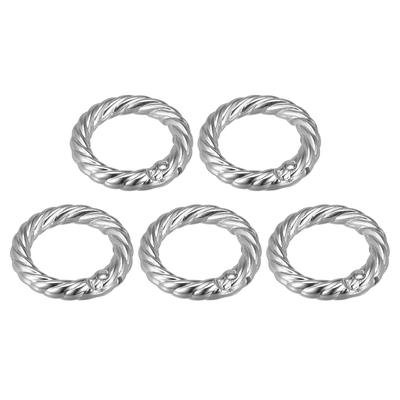 Purse Strap Rings, 5Pcs 29mm O Ring Metal Spring Snap Buckle for DIY Bag, Silver - Silver Tone