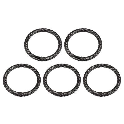 Purse Strap Rings, 5Pcs 47mm O Ring Metal Spring Snap Buckle for DIY Bag, Black