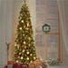 Yaheetech Pre-lit Artificial Christmas Tree Slim Tree Hinged Spruce