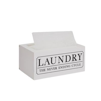 Dryer Sheet Container for 120 Sheets, Farmhouse Laundry Room Decor (White, 8x5x3 In)