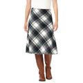 Plus Size Women's Back-Elastic Plaid Skirt by Woman Within in Black Plaid (Size 5X)