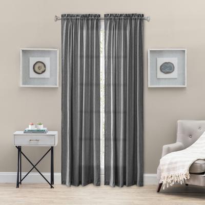 Wide Width Portland Tailored Panel by Ellis Curtains in Grey (Size 48