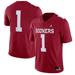 Men's Jordan Brand Crimson Oklahoma Sooners #1 Home Game Jersey