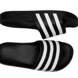 Adidas Shoes | Adidas Unisex-Adult Adilette Aqua Swim Black Slide Sandals Logo Slippers F35543 | Color: Black/White | Size: Various