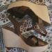 J. Crew Shoes | J. Crew Linen Wedge W/ Brown Leather Ankle Strap Sandals In New Condition!! Sz 8 | Color: Brown/Tan | Size: 8