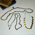 Urban Outfitters Jewelry | Gold Necklace Trio (Urban Outfitters, Loft, Custom) | Color: Gold | Size: Os