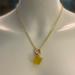 Coach Jewelry | Coach Yellow Lucite Dice Pendant 18k/.925 Sterling Silver Necklace | Color: Gold/Yellow | Size: 18” In Length