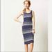 Anthropologie Dresses | Anthropologie Maeve Midi Bodycon Dress Striped Blue White | Color: Blue/White | Size: Xs