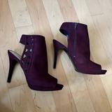 Nine West Shoes | Nine West Peep Toe Booties In Burgundy. Size 9 | Color: Purple | Size: 9