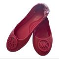 Michael Kors Shoes | Michael Kors Lindsay Flats Red Leather Size: 7.5 | Color: Red | Size: 7.5
