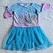 Disney Dresses | Kid's Size 10/12 (Large) Disney Princess 3/4 Sleeve Dress, Sparkly Blue Bottom | Color: Blue/Purple | Size: Lg