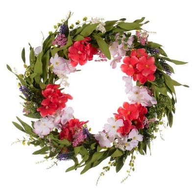 Vickerman 685273 - 22" Pink Fall Floral Wreath (FT210022) Home Office Flower Wreath